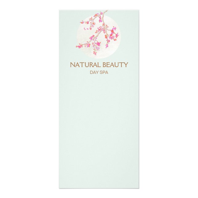 Carte Publicitaire Soins de la peau naturelle Beauté Spa fleurs ceris (Devant)