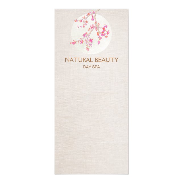 Carte Publicitaire Soins de la peau naturelle Beauté Spa fleurs ceris (Devant)