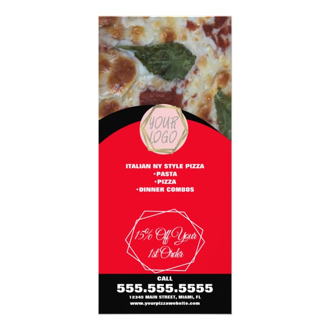 Carte Publicitaire Spécialités de déjeuner de restaurant de pizza B (Devant)
