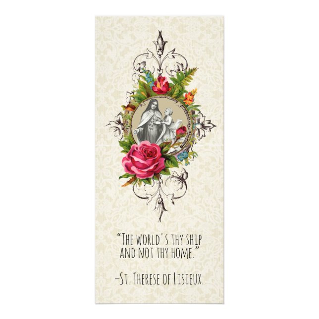 Carte Publicitaire St. Therese Lisieux Catholic Funeral Prayer Card (Devant)