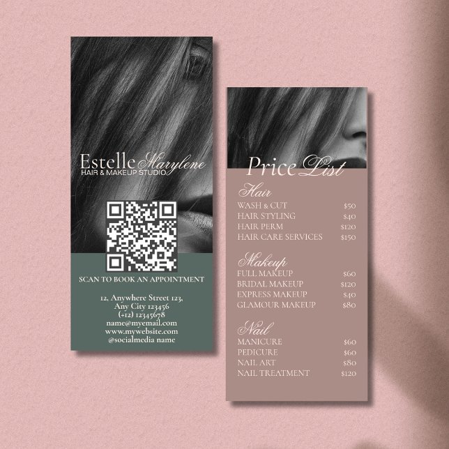 Carte Publicitaire Studio De Photo Brown Vert Élégant (Créateur téléchargé)