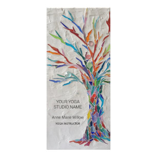 Carte Publicitaire Studio De Yoga Coloré De L'Arbre De Mosaïque
