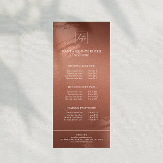 Carte Publicitaire Stylish Bronze Business Logo Price List
