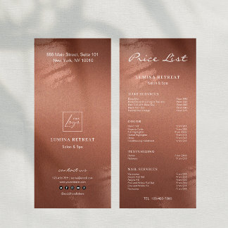 Carte Publicitaire Stylish Bronze Business Logo Price List