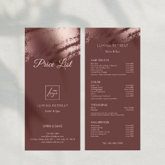 Carte Publicitaire Stylish Bronze Business Logo Price List