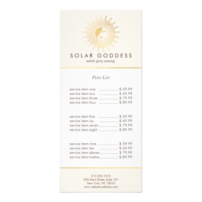 Carte Publicitaire Sun Goddess Girl Logo Spray Tanning Salon rose (Devant)