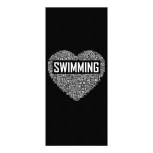 Carte Publicitaire Swimming Heart Coach Swimmer Venin Swim Lover Toxi