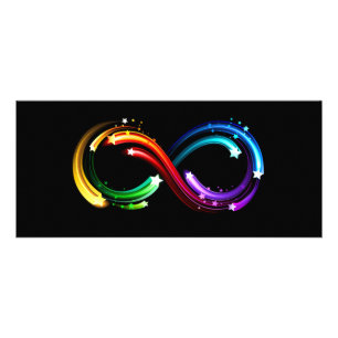 Carte Publicitaire Symbole de l'infini de comètes arc-en-ciel
