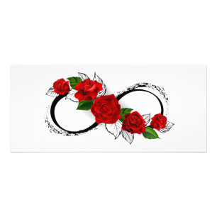 Carte Publicitaire Symbole d'infini avec des roses rouges