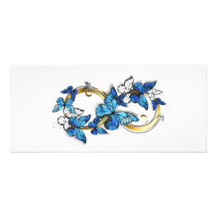 Carte Publicitaire Symbole infini de papillons Morpho bleus