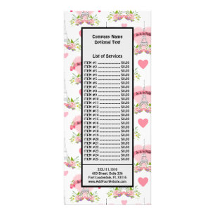 Carte Publicitaire Tour Eiffel Fleurs Cœurs Roses Paris Français