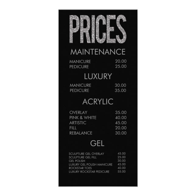 Carte Publicitaire Typographie Parties scintillant moderne Salon Cart (Devant)