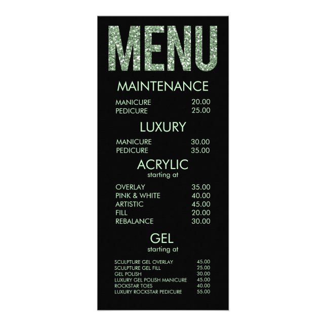 Carte Publicitaire Typographie Parties scintillant moderne Salon Cart (Devant)