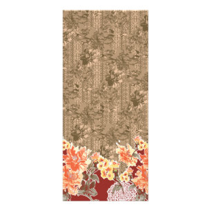 Carte Publicitaire Un motif floral vintage avec desi marron complexe