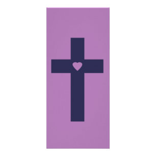 Carte Publicitaire Une croix avec un cœur d'amour sacré