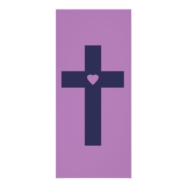 Carte Publicitaire Une croix avec un cœur d'amour sacré (Devant)