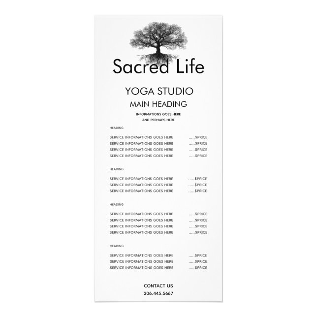 Carte Publicitaire Une Source | Conception de l'Arbre de Vie (Devant)