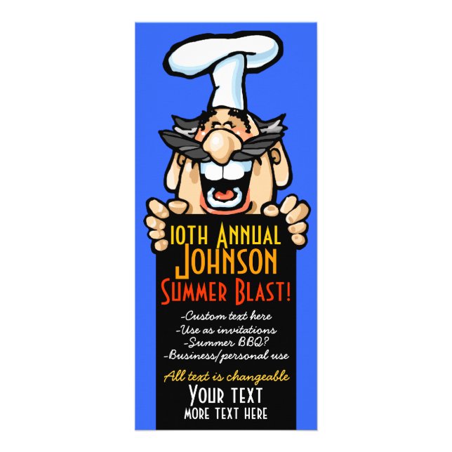 Carte Publicitaire Unique Société pique-nique réunion BBQ promotion (Devant)