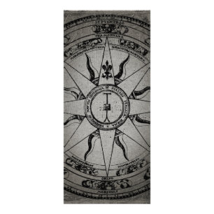 Carte Publicitaire Vieux rose de boussole