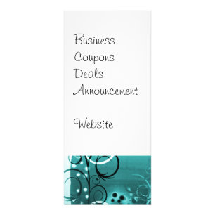 Carte Publicitaire Vignes Abstraites Florales Aqua Blue Girly Cadeaux