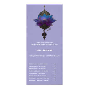 CARTE PUBLICITAIRE VIOLET ORACLE EMBLÈME DU LOTUS MYSTIQUE