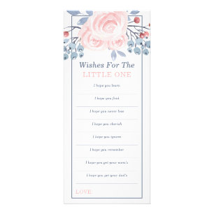 Carte Publicitaire Voeux pour bébé, Baby shower, Bleu, Rose