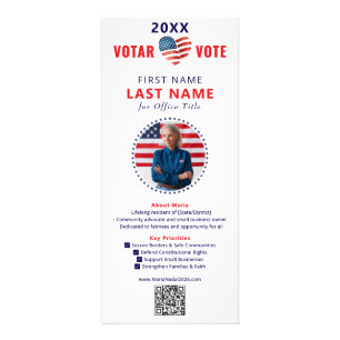 Carte Publicitaire VOTAR VOTE Anglais Espagnol Bilingue Républicain