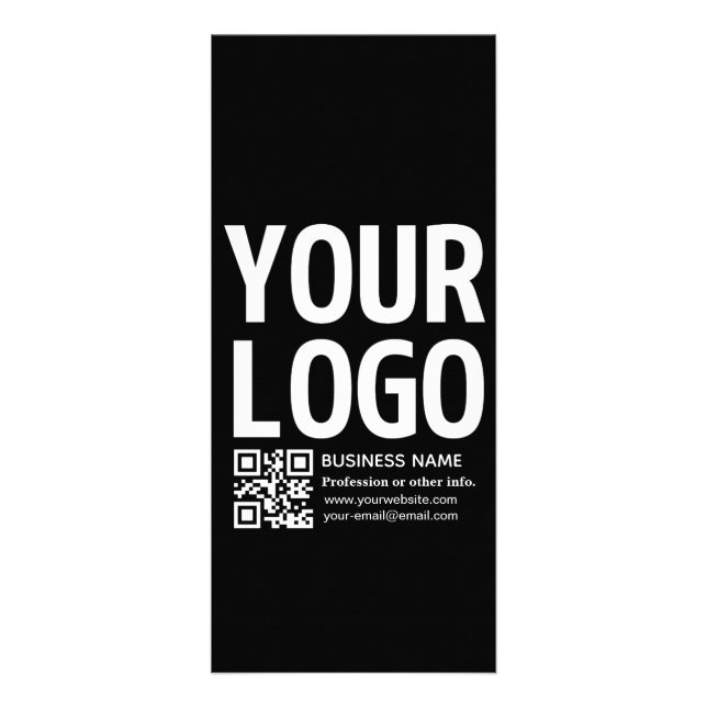 Carte Publicitaire Votre logo avec code QR et texte modifiables  (Devant)