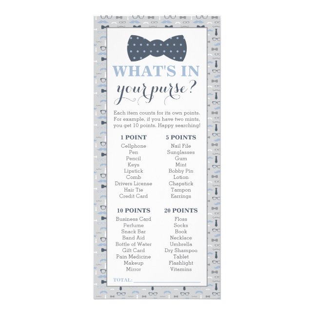 Carte Publicitaire What's In Your Purse Game, 25 Pack (Devant)