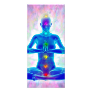 Carte Publicitaire yogi, yoga, système chakra, énergie, chi, aura,