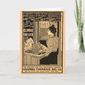 Carte Publicité de machine à écrire Art nouveau vintage