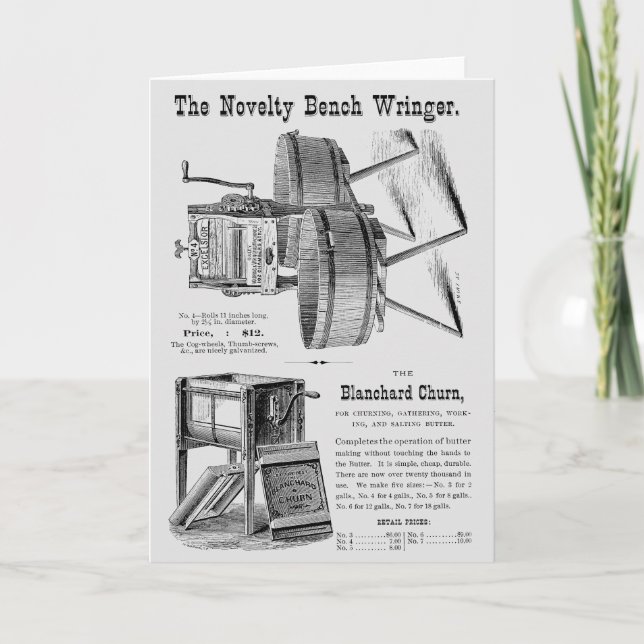 Carte Publicité vintage Wringer & Butter Churner (Devant)