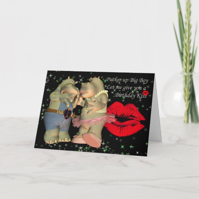 Carte Pucker up Big Boy Anniversaire Hippo (Devant)