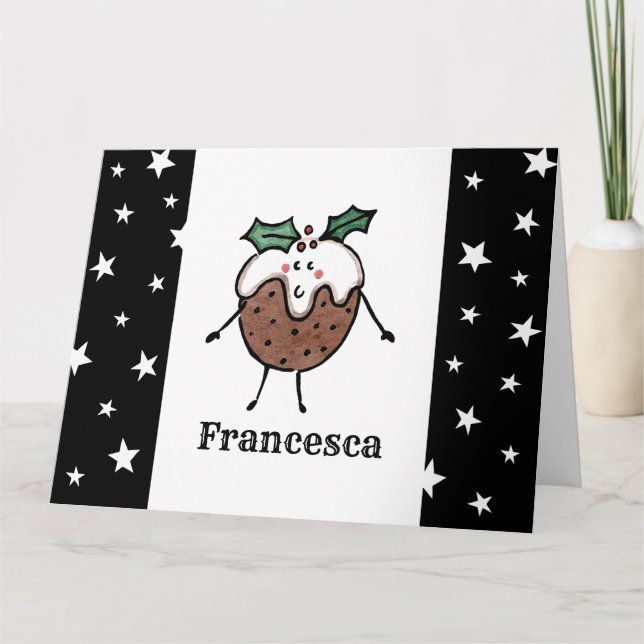Carte Pudding de Noël personnalisé (Devant)