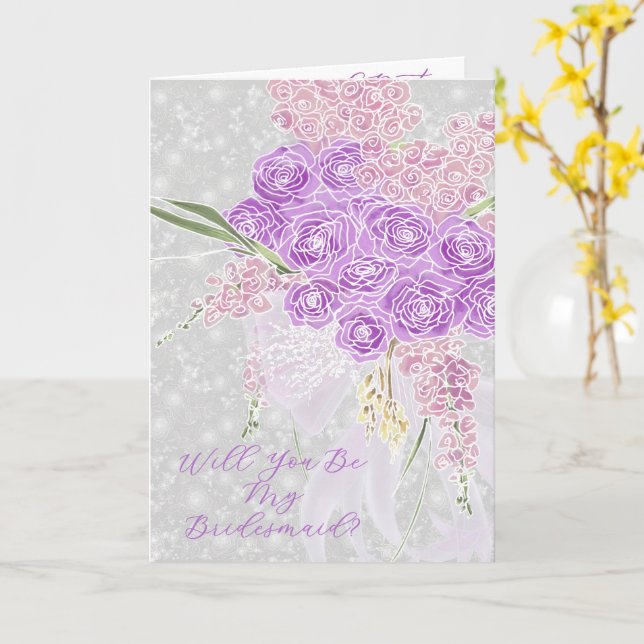 Carte Puerto Mader Sheer Bow  Will You Be My Bridesmaid  (Fleur jaune)