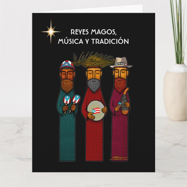 Carte Puerto Rican Three Kings with Musical Parranda (Devant)