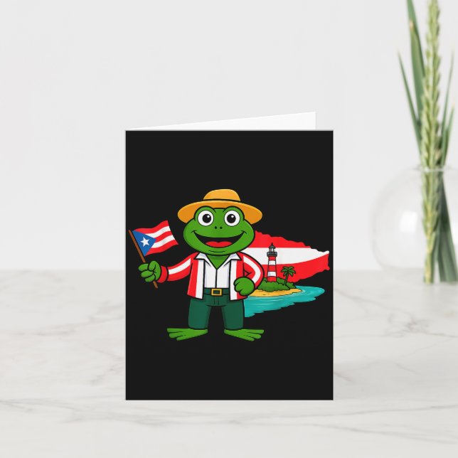 Carte Puerto Rico Coqui Frog Flag Shirt For Men Women Ki (Devant)