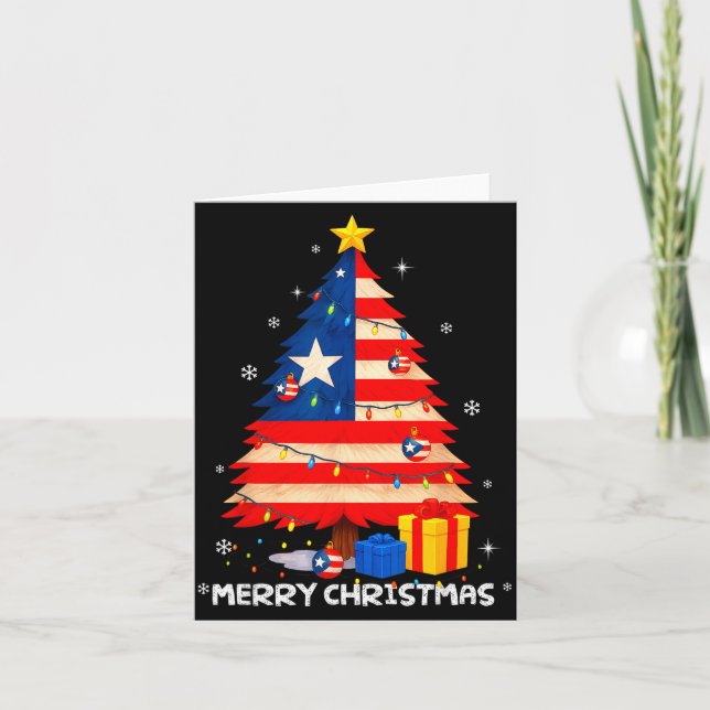 Carte Puerto Rico Flag Tree Lights Christmas Pajamas -co (Devant)