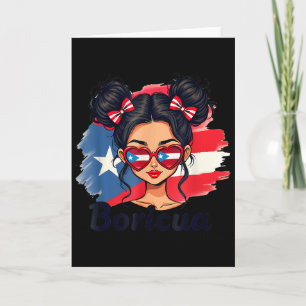 Carte Puerto Rico Héritage Hispanique Chignon Désordonné