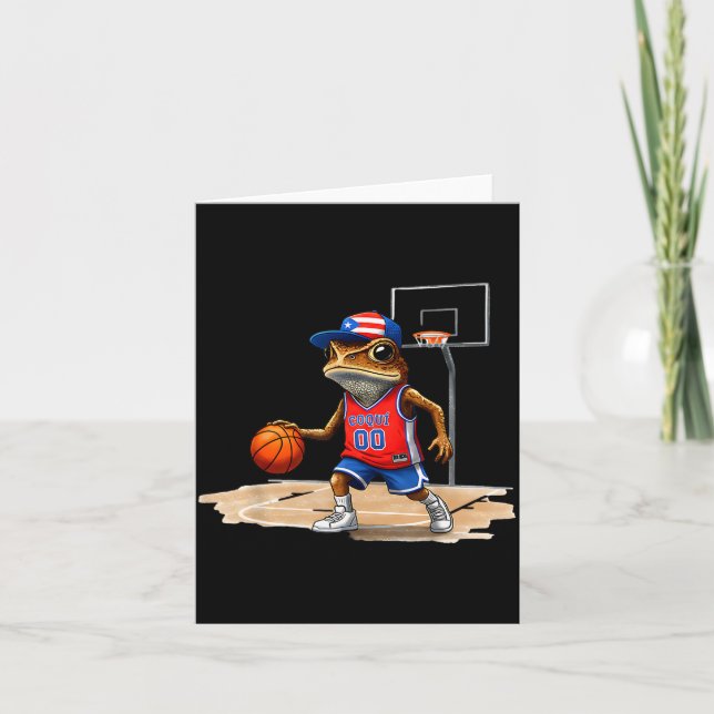 Carte Puerto Rico Patriotic Flag Boricua Fun Basketball  (Devant)