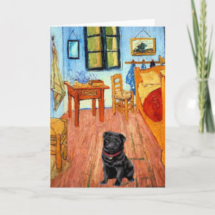 Carte Pug 17 (noir) - La Chambre