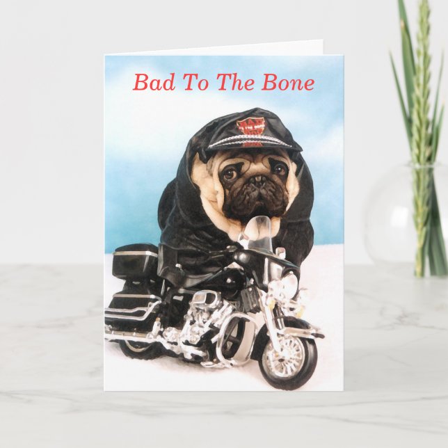 Carte Pug Biker (Devant)