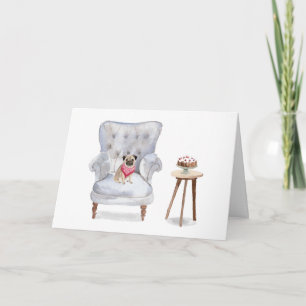 Carte Pug Dog Birthday Greeting Card Cute