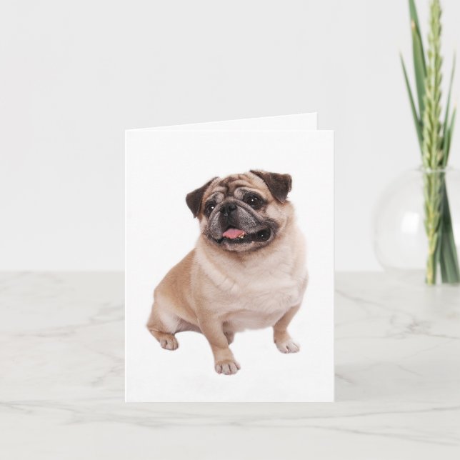 Carte Pug Puppy Dog Blank Greeting Note (Devant)