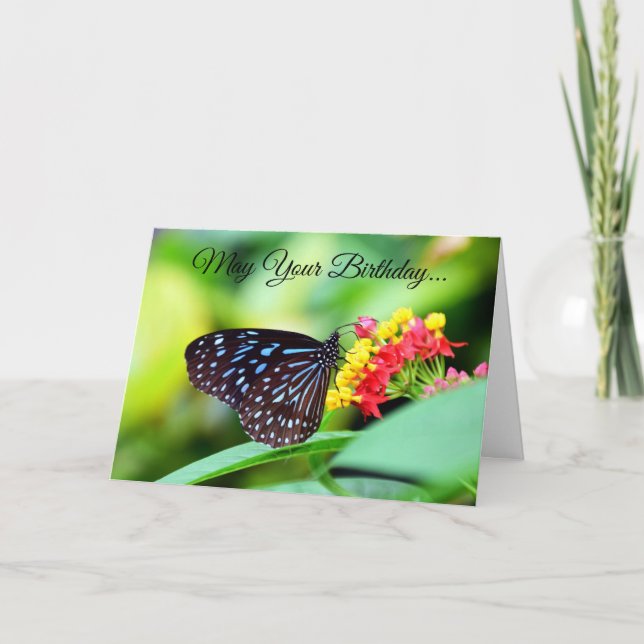 Carte Puisse Ton Papillon d'anniversaire (Devant)