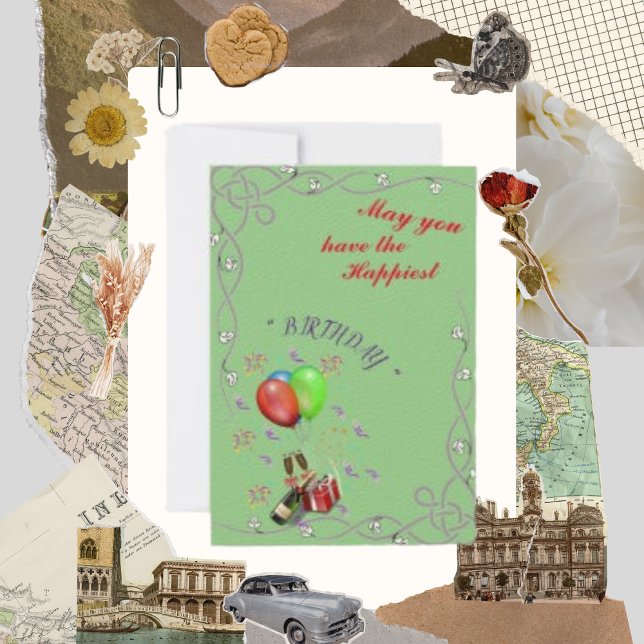 Carte Puissiez-vous avoir le plus heureux, le vin et le  (Créateur téléchargé)