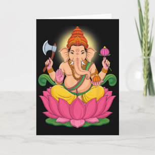 Carte Puja de Ganesha hindou Dieu éléphant Inde Méditati