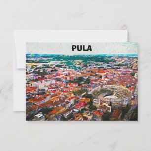 Carte Pula Croatia City View Peinture
