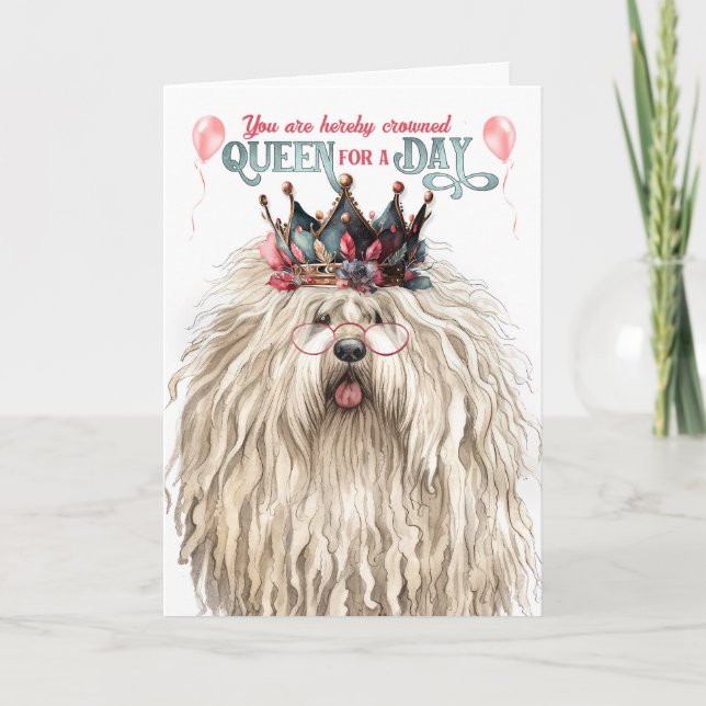 Carte Puli Dog Queen pour jour drôle anniversaire (Devant)