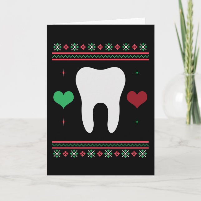 Carte Pull de Noël moche de dentiste Xmas (Devant)
